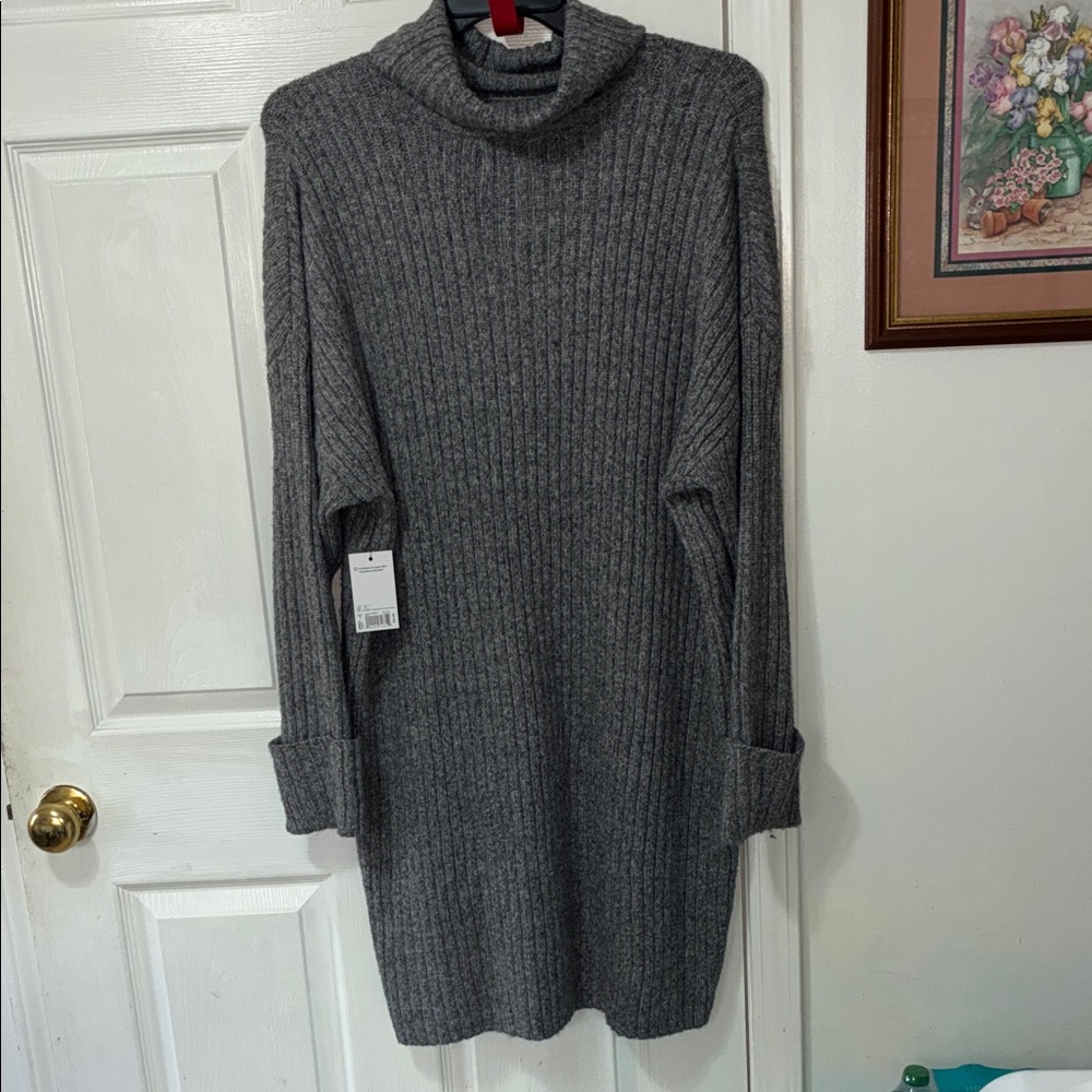 Sonoma Charcoal Long Sleeve Knit Dress